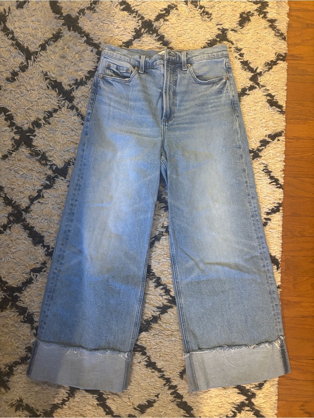 pistola Light Blue Wide-Leg Cuffed Jeans - Picture 3 of 4